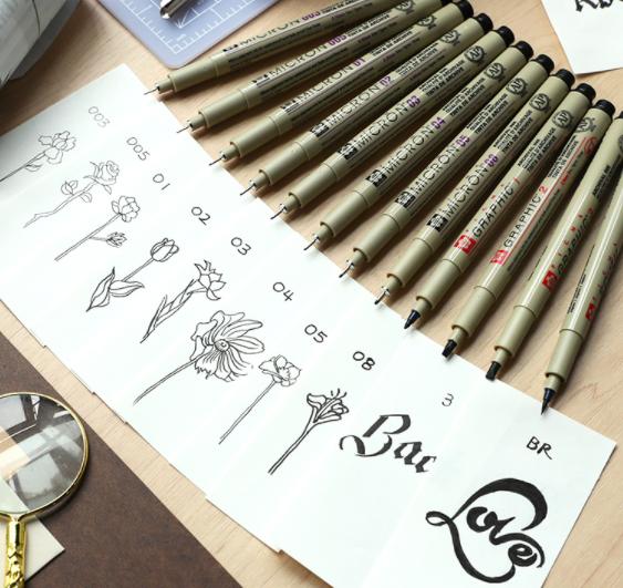 12 Black Gel Pens, 0.25 Mm Needle Tip, Point Pentel Arts Slicci Japanese  Adult Coloring Books, Bible Study, Planner, Kawaii Cute Pens 