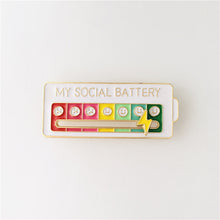 Load image into Gallery viewer, My Social Battery Creative Enamel Pin
