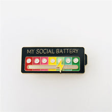Load image into Gallery viewer, My Social Battery Creative Enamel Pin
