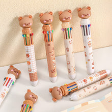 Load image into Gallery viewer, 10 in 1 Cute Cartoon Bear Multicolored Pen
