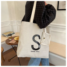 Load image into Gallery viewer, Letter Graphic Large Capacity Shoulder Tote Bag
