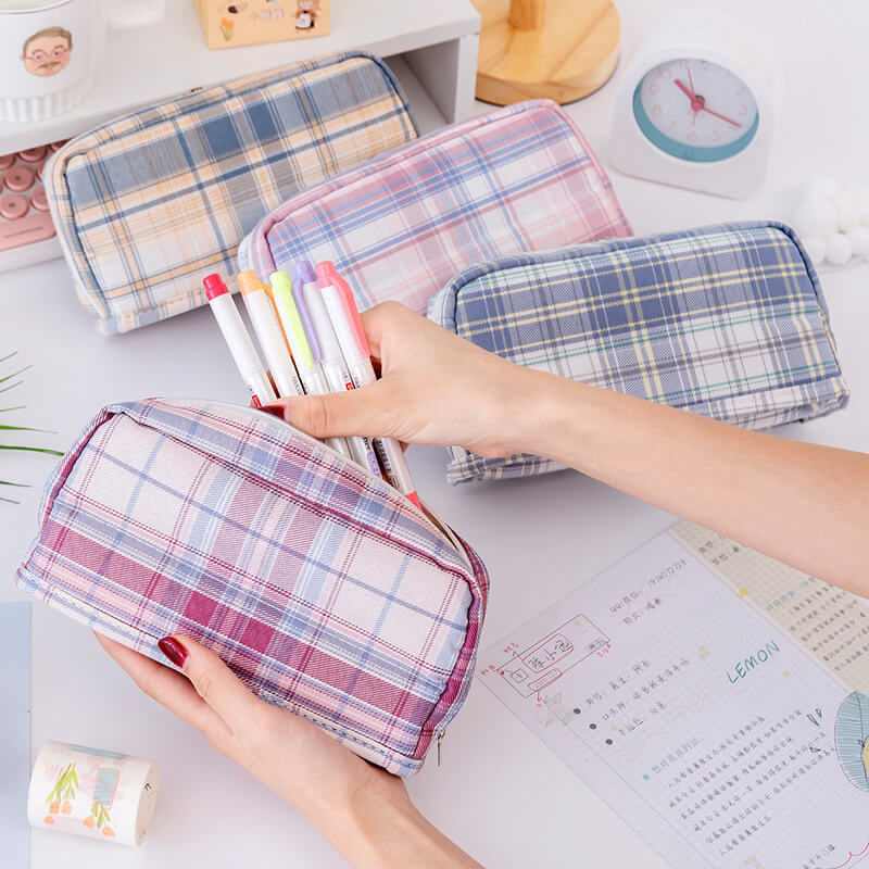 Aesthetic Grid Pencil Case – StationeryMore