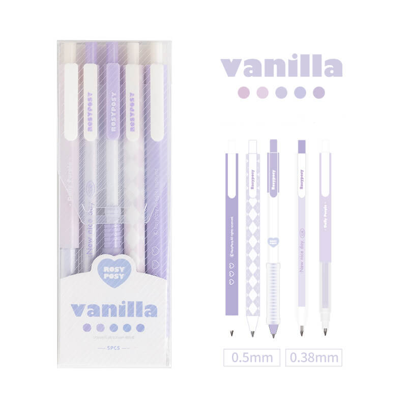 Black-Ink Pastel Color Gel Pen Set