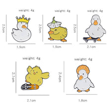 Load image into Gallery viewer, 5 Pcs Cute Little Duck Enamel Pin Set
