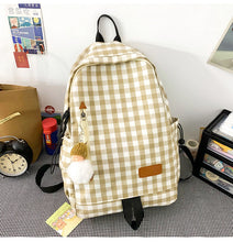 Load image into Gallery viewer, Fresh Plaid Cute Backpack for School Girl
