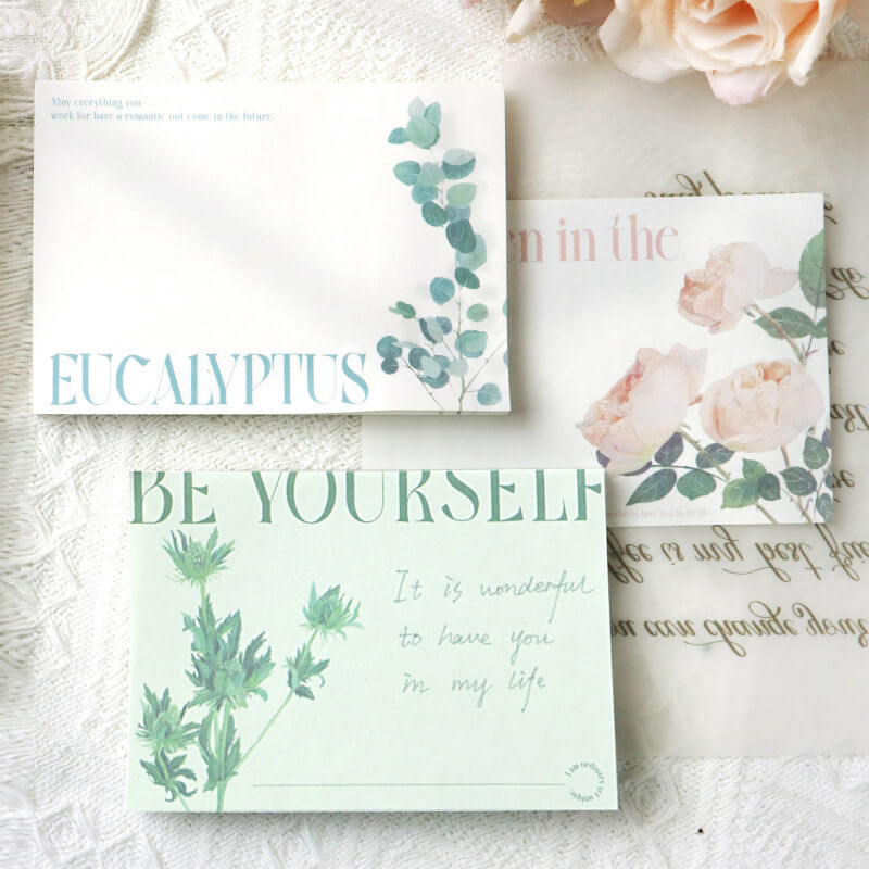 Inspirational Words Floral Memo Note