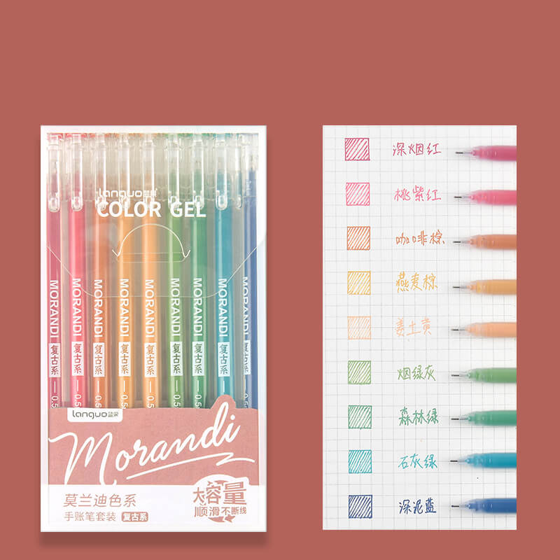 Kawaii Morandi Color Gel Pen Set