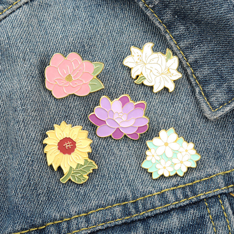 Aesthetic Floral Brooch Pin Set