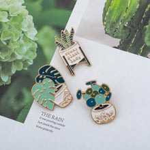 Load image into Gallery viewer, 3 Pcs Green Plants Brooch Pin Set
