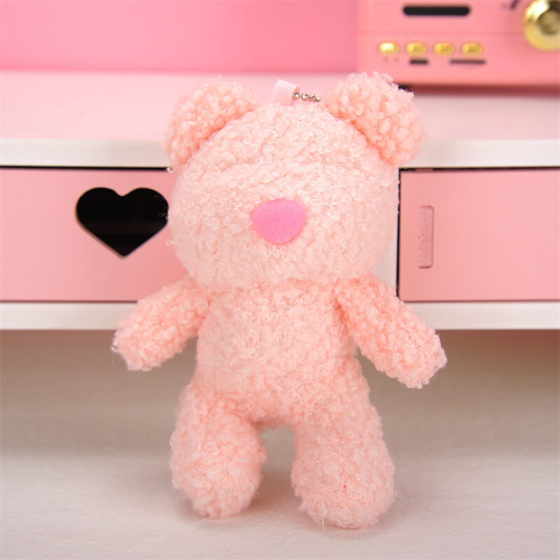 Pastel Teddy Bear Plush Keychain