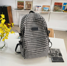 Load image into Gallery viewer, Stylish Houndstooth Backpack for College Students

