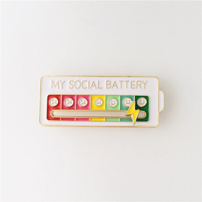 My Social Battery Creative Enamel Pin