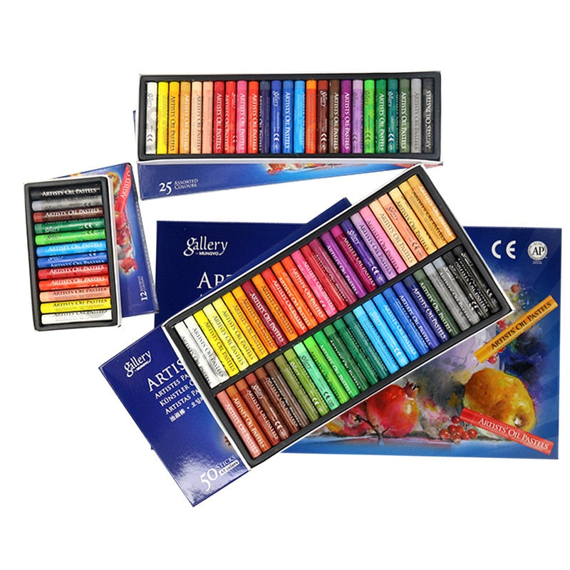 MUNGYO Gallery Soft Oil Pastels Set of 48 Count (Pack 1), Assorted Colors