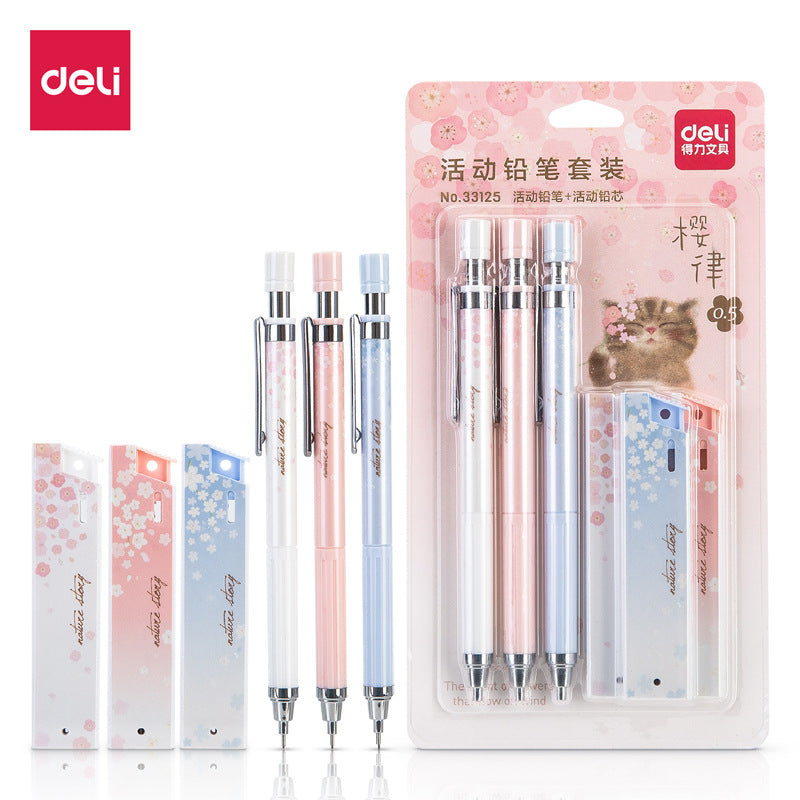 Kawaii Sakura Mechanical Pencil Set With Refill