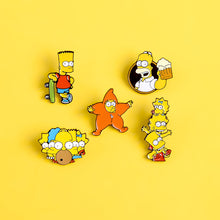 Load image into Gallery viewer, 5 Pcs The Simpsons Brooch Pin Set

