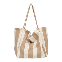 Load image into Gallery viewer, Large Stripe Canvas Tote Bag
