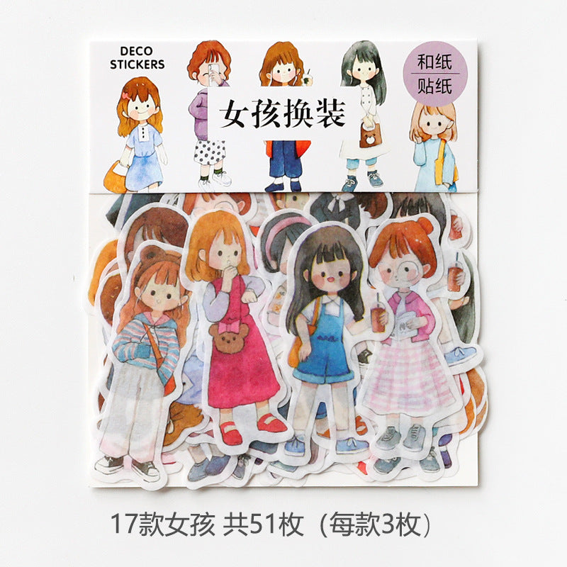 Kawaii Girl Sticker, 2 Packs - Stationery & More
