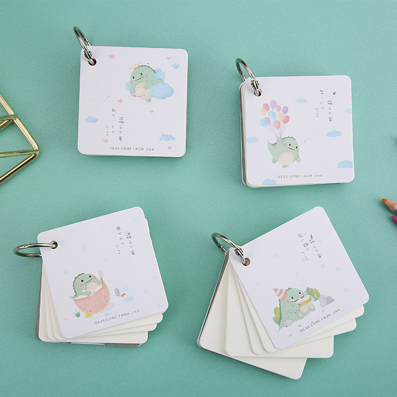 Kawaii Dino Small Pocket Notebook, Pack of 4 - Stationery & More