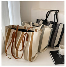 Load image into Gallery viewer, Lightweight Simple Stripe Shoulder Tote Bag

