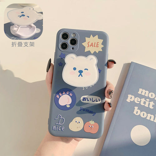 White Bear Phone Case With Pop Up Holder - Stationery & More