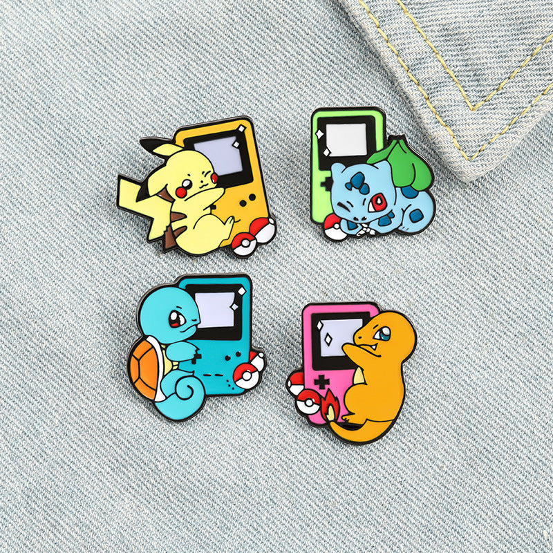 4 Pcs Anime Gaming Brooch Pin Set