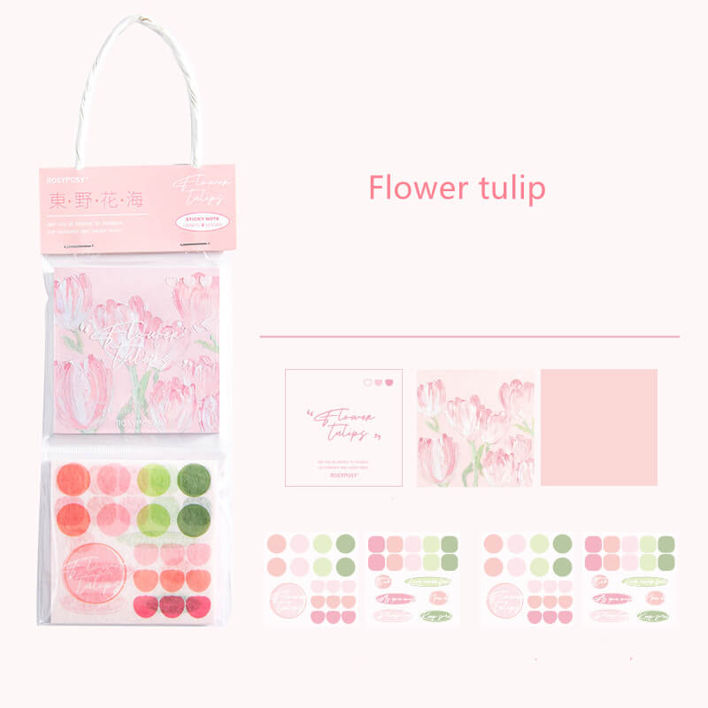 2 in 1 Floral Sticker and Notes Pack