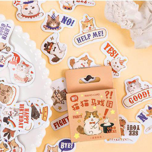 Cat Circus Sticker, 2 Packs - Stationery & More