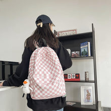 Load image into Gallery viewer, Simple Plaid Backpack for Student
