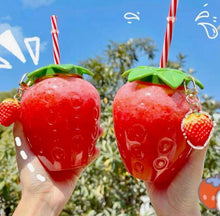 Load image into Gallery viewer, Strawberry Fruit Bottle with Straw - 500ml
