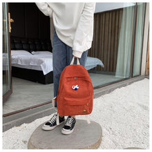 Load image into Gallery viewer, Corduroy Teenage Student Casual Backpack
