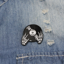 Load image into Gallery viewer, Halloween Punk Skull Disc Brooch Pin
