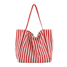 Load image into Gallery viewer, Large Stripe Canvas Tote Bag
