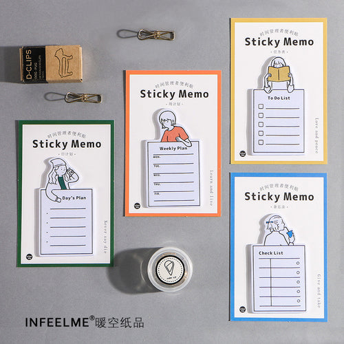 Weekly Plan Sticky Note, 4 Packs - Stationery & More