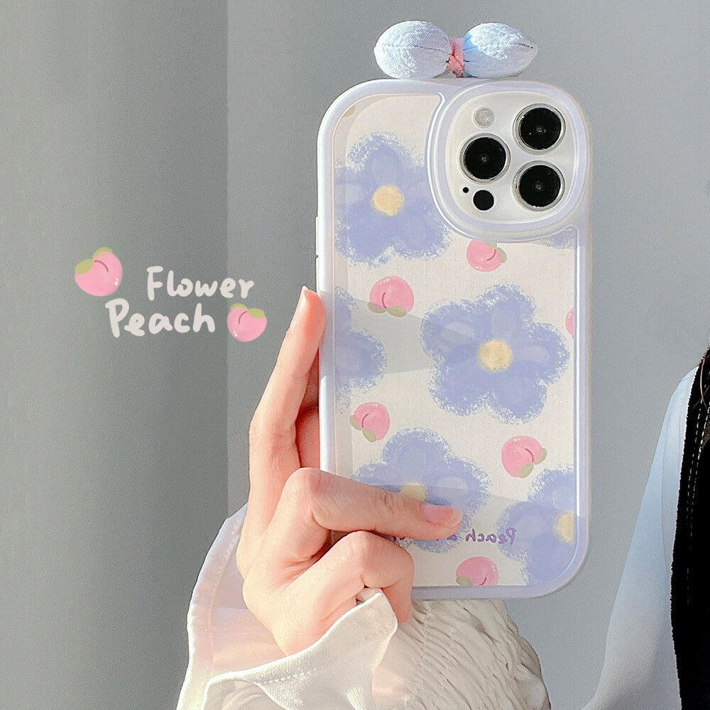 Flower Peach Bowknot iPhone Case