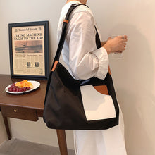 Load image into Gallery viewer, Colorblock Canvas Top Handle Tote Bag

