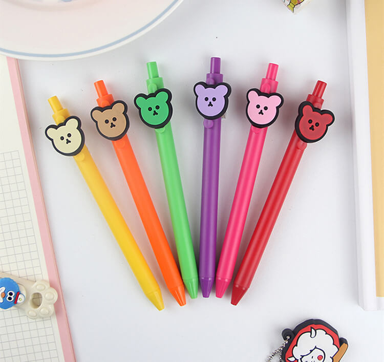 Colorful Cartoon Bear Black Gel Pen Set