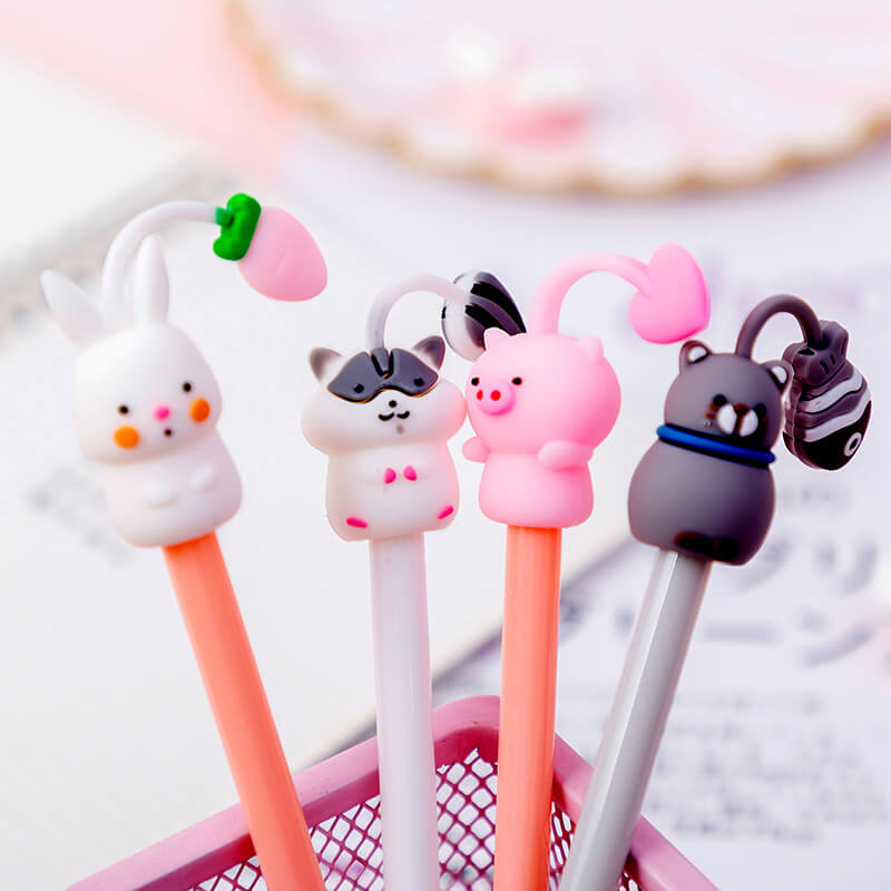 Cute Cartoon Animal Black Gel Pen Set