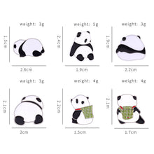Load image into Gallery viewer, 7 Pcs Cute Panda Fans Enamel Pin Set
