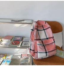 Load image into Gallery viewer, Cute Plaid Backpack for School

