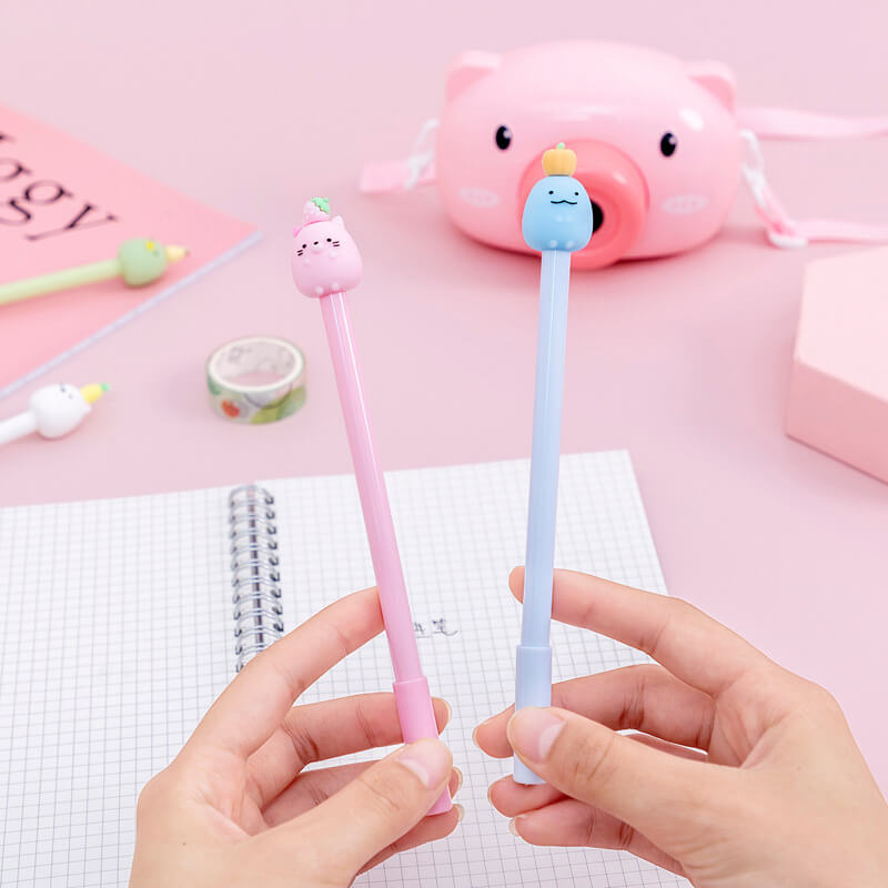 Cartoon Animal Pens, Fruit Cute Cartoon Gel Ink Pen Fun Pens