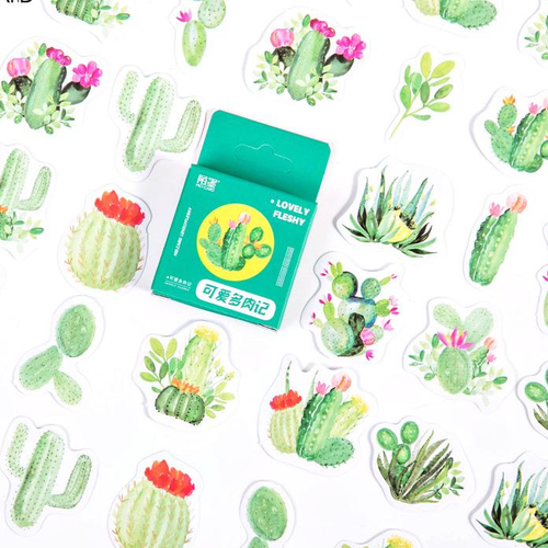Green Succulent Plants Sticker, 2 Packs - Stationery & More