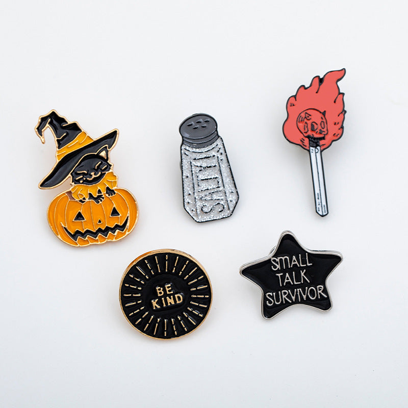 5 Pcs Halloween Gothic Brooch Pin Set