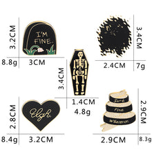 Load image into Gallery viewer, Halloween Tombstone Coffin Ghost Pins Brooch Set
