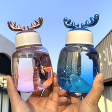 Load image into Gallery viewer, Kawaii 3D Antler Glass Water Bottle - 300ml

