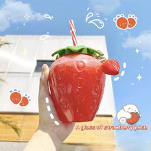 Load image into Gallery viewer, Strawberry Fruit Bottle with Straw - 500ml
