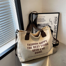 Load image into Gallery viewer, Letter Graphic Crossbody Canvas Tote Bag
