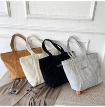 Load image into Gallery viewer, Lucky Corduroy Shopper Tote Bag
