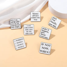 Load image into Gallery viewer, 7 Pcs Motivational Quotes Enamel Pin Set
