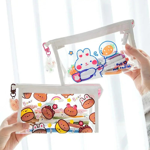 Kawaii Clear Plastic Pencil Case - Stationery & More