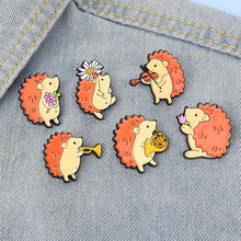 Load image into Gallery viewer, 6 Pcs Hedgehog Brooch Pin Set
